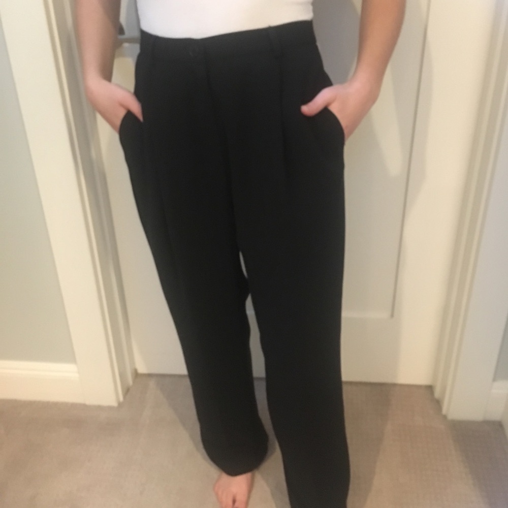 Black, vintage, high waisted, fully lined, pants